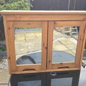 Large Solid Pine Wooden Bathroom Cabinet / Wall Cabinet - Good condition - Image 4