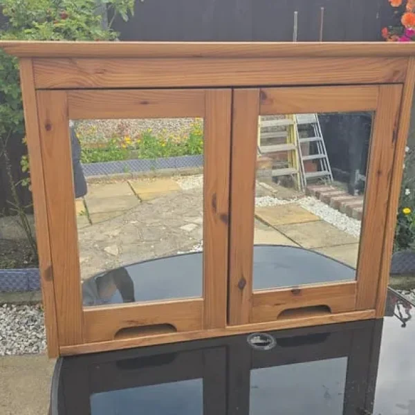 Large Solid Pine Wooden Bathroom Cabinet / Wall Cabinet - Good condition