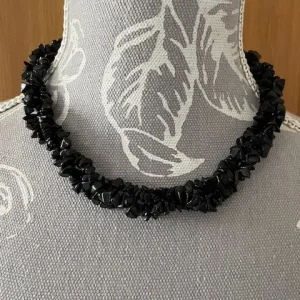 Black Stone Beaded Necklace