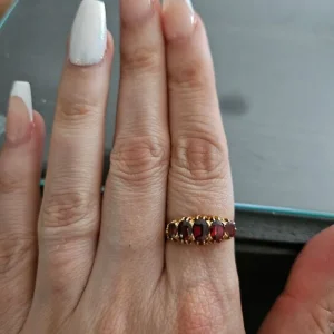 18ct gold garnet ring for sale - Image 4