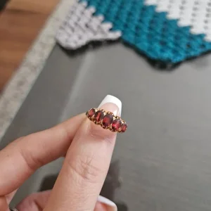 18ct gold garnet ring for sale - Image 7
