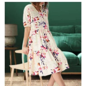 BNWOT Bodyflirt for Bonprix above the knee Floral short sleeve Dress Euro 44-46 fits UK 16-18 🇬🇧