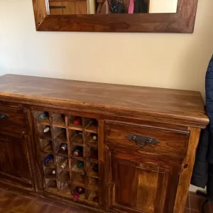 Indian wood dresser with wine sections - Image 2