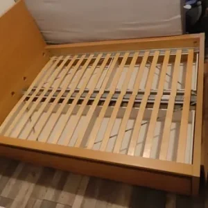 IKEA wooden double bed, 4 drawers - Image 2