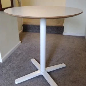 White IKEA BILLSTA ROUND TABLE 70cm Wide 74cm High - Image 3