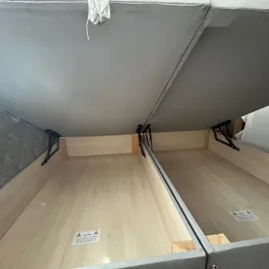 Kingsize Divan light grey bed with storage (Dreams) - Image 4