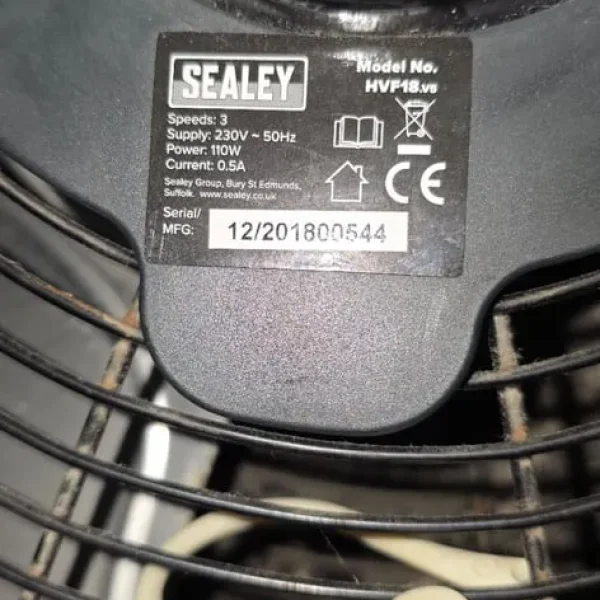 Sealey Industrial High Velocity Floor Fan 18" 230V HVF18 V.5 3 Speed MAKE OFFER!