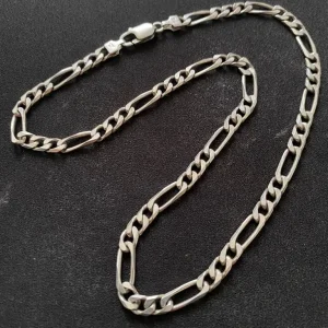 Figaro Chain 925 Sterling Silver 18" 5.4mm Italy - Image 2