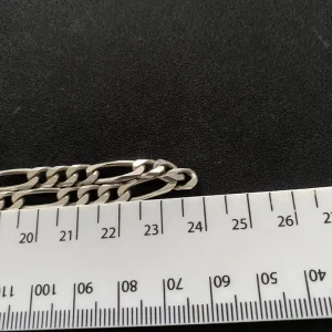 Figaro Chain 925 Sterling Silver 18" 5.4mm Italy - Image 3