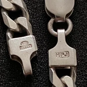 Figaro Chain 925 Sterling Silver 18" 5.4mm Italy - Image 5