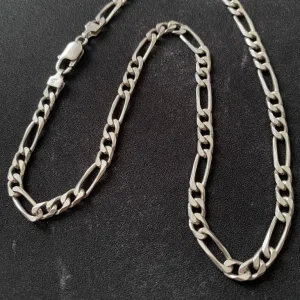 Figaro Chain 925 Sterling Silver 18" 5.4mm Italy