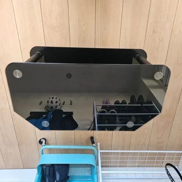 Black glass TV stand