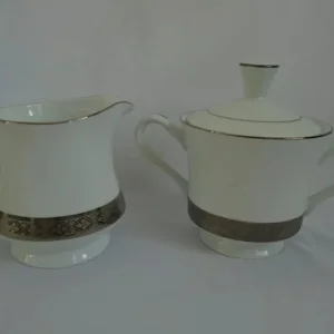 Presidential Collection Reflections in Silver Tea Set Coffee Pot Milk 6 Teacup Saucer - Image 3