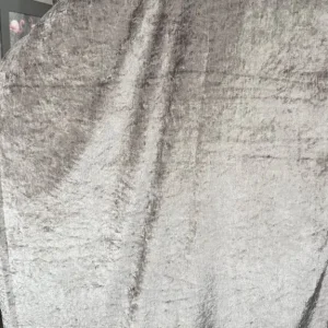 Silver crushed velvet curtains 62”x90” - Image 2
