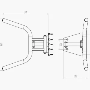 Wall mounted dip bar - Image 2