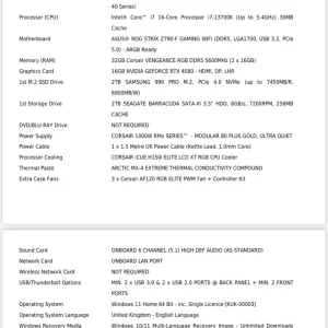 Gaming Pc i7-13700k, 16GB Nvidia GeForce RTX 4080, 4TB Storage, Excellent condition. - Image 2