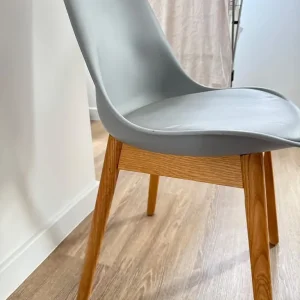 Thelma dining chair x2, oak and grey by Made - Image 5