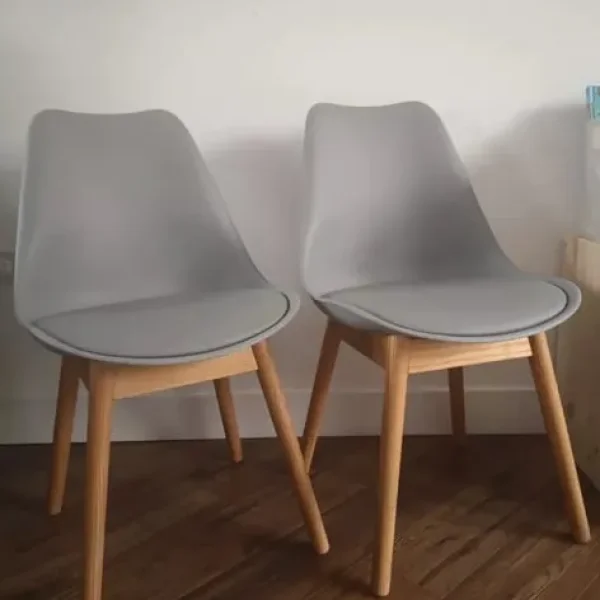 Thelma dining chair x2, oak and grey by Made