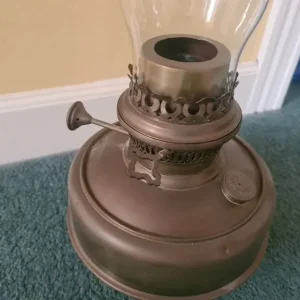 Antique Brass Oil Lamp - Image 2