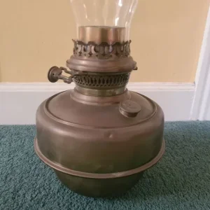 Antique Brass Oil Lamp - Image 3