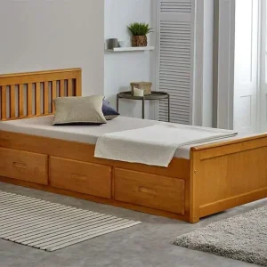 2 single pine wooden storage bed frames - 3ft single