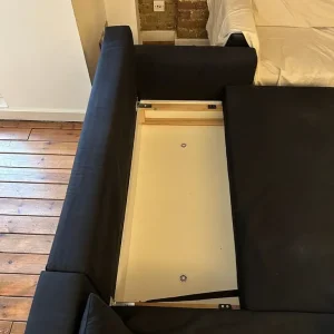 Dark Blue Double Sofa Bed with storage - Image 2