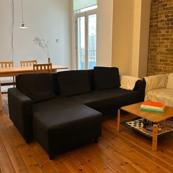 Dark Blue Double Sofa Bed with storage