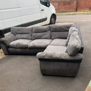 Delivery Available - Grey Corner Sofa - Image 2
