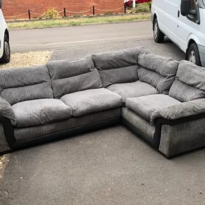 Delivery Available - Grey Corner Sofa - Image 3