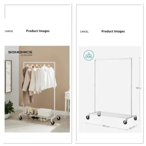 Clothes rail on wheels