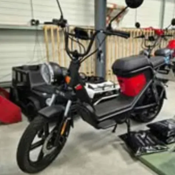 Red electric moped keyway