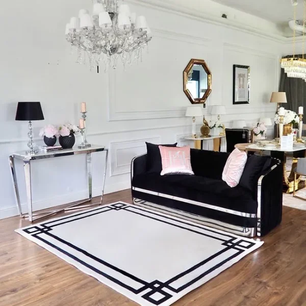 CLASSIC WHITE New York carpet in a black and white glamor style