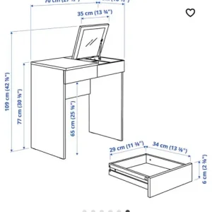 IKEA Brimmes Dressing Table & Ingolf Stool - Image 8