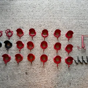 Large Bundle of Equestrian Tack Room Clear Out Items Horse Bridle Rack Hooks Brackets