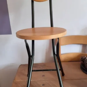 Portable Folding Stool with Backrest - Image 2