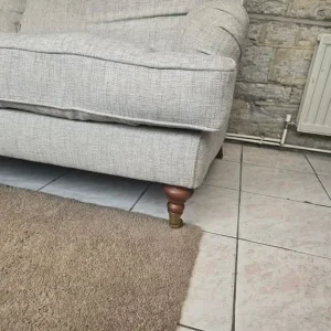 Harvey's sofa & Matching armchair both with front brass casters Howard Style. DELIVERY POSSIBLE - Image 5