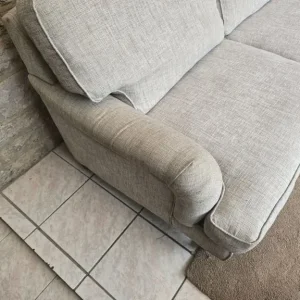 Harvey's sofa & Matching armchair both with front brass casters Howard Style. DELIVERY POSSIBLE - Image 6