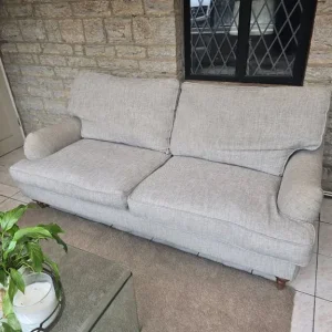 Harvey's sofa & Matching armchair both with front brass casters Howard Style. DELIVERY POSSIBLE - Image 7