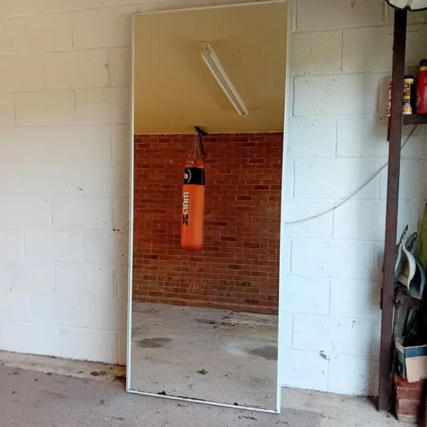 Sliding mirror doors x3 silver white