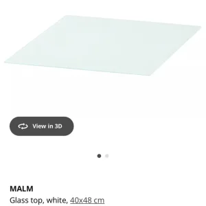 Malm bedside tables x2 + glass tops x2 - Image 2