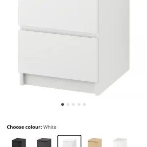 Malm bedside tables x2 + glass tops x2