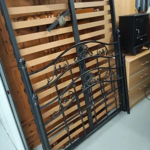 Black metal double bedframe