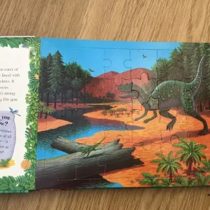 Jigsaw Dinosaur book UnFortunately 2 pieces Missing on 2 Pages Please see Photos - Image 2