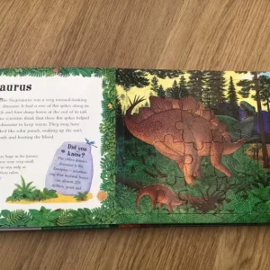 Jigsaw Dinosaur book UnFortunately 2 pieces Missing on 2 Pages Please see Photos - Image 3