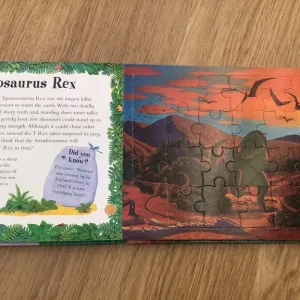 Jigsaw Dinosaur book UnFortunately 2 pieces Missing on 2 Pages Please see Photos - Image 4