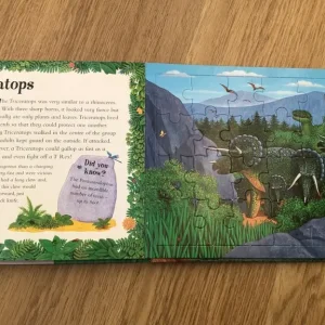 Jigsaw Dinosaur book UnFortunately 2 pieces Missing on 2 Pages Please see Photos - Image 5