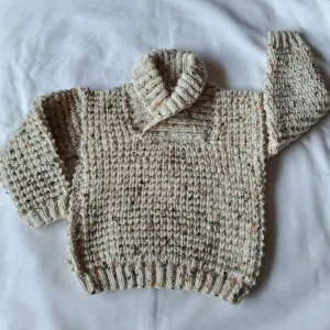 Handknitted Boys Multicoloured Squared Collar Jumper 1-2 years 24" chest - Image 2