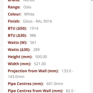 500 x 521 mm white column radiator - Image 3