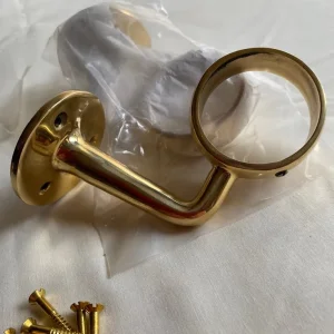 Solid Polished Brass 90* Bar / Handrail Brackets - Image 2