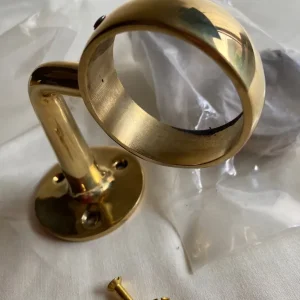 Solid Polished Brass 90* Bar / Handrail Brackets - Image 5